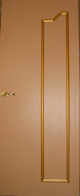 Дверной блок-"кофе с молоком", рамка №3-"золотистый лак".